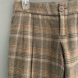 Plaid flannel dress pant - wide leg